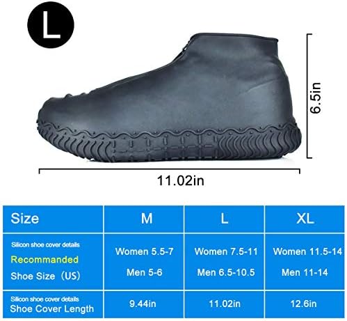 כיסויי נעליים אטומות למים של סיליקון, שדרוג אוברוס לשימוש חוזר עם רוכסן, מגפי גשם עמידים ללא הגנה רחיצה להחלפה לנשים,