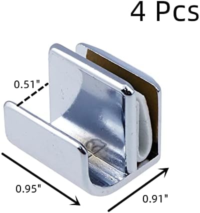 Wdonay 4 PCS סוגריים מדף זכוכית חינם ידית זכוכית פתיחה ידית סגסוגת אבץ דלת קליפ ארון זכוכית צינור דלתות 3-5 ממ/0.12