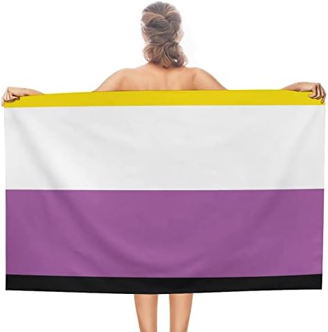 דגל קהילת גאווה לא בינארית מגבת חוף רכה מגבות חוף יבש מהירות מגבות שמיכה גדולות למבוגרים