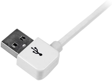 Startech.com 1M מחבר עגינה 30 פינים לכבל USB זווית שמאל לאייפוד iPod iPod עם מחבר מדרג