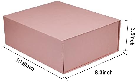קופסת מתנה של ינויוג 'יה עם מכסה! 10.6 * 8.3 * 3.54 אינץ' קופסת מתנה למתנות עם סגירה מגנטית וסרט. אידיאלי עבור יום הולדת,