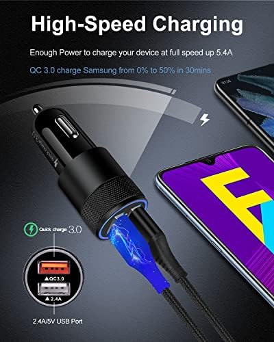 מטען רכב מסוג USB C מהיר עבור סמסונג גלקסי A02S A03S A13 A12 A53 5G S20 S22 Ultra Motorola Moto G Power/Play/Stylus