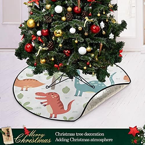 דינוזאור דינוזאור מצויר מצויר מחצלת עץ חג המולד עגול עץ חג המולד מעמד מחצלת מחצלת למסיבת חג בית חג המולד קישוטי יום