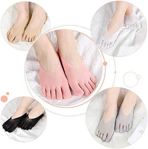 ג'נפן 10 זוגות גרבי אצבעות לנשים ללא גרבי דחיסה גרבי גרביים חתוכות נמוכות גרבי דחיסה אורטופדיים לדירות יוגה
