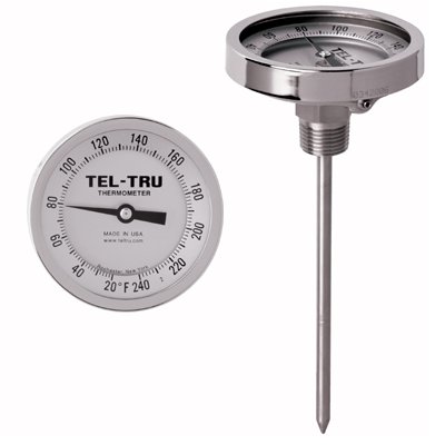 TEL-TRU 33100676 דגם GT300 ללא דו-מטאל דו-מטאל מדחום, נירוסטה, חיוג 3 , 1/2 NPT חיבור אחורי, 0-100 מעלות צלזיוס
