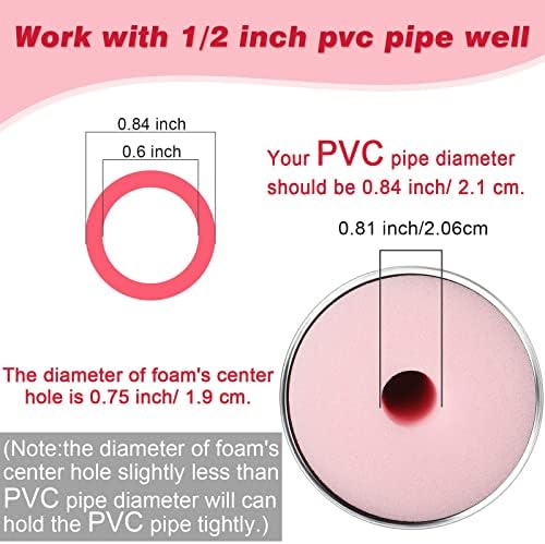 הונוסון 4 גדלים 8 חתיכות כוס טרנר קצף תוספות כוסות עבור צינור PVC בגודל 1/2 אינץ